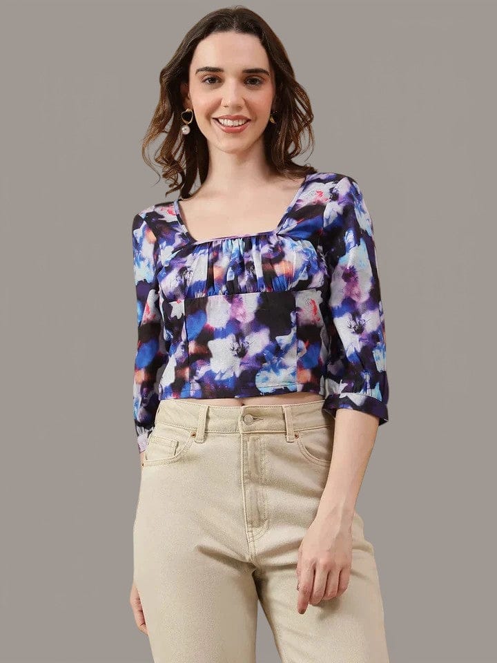 Multicolor Tie-Dye Print Top
