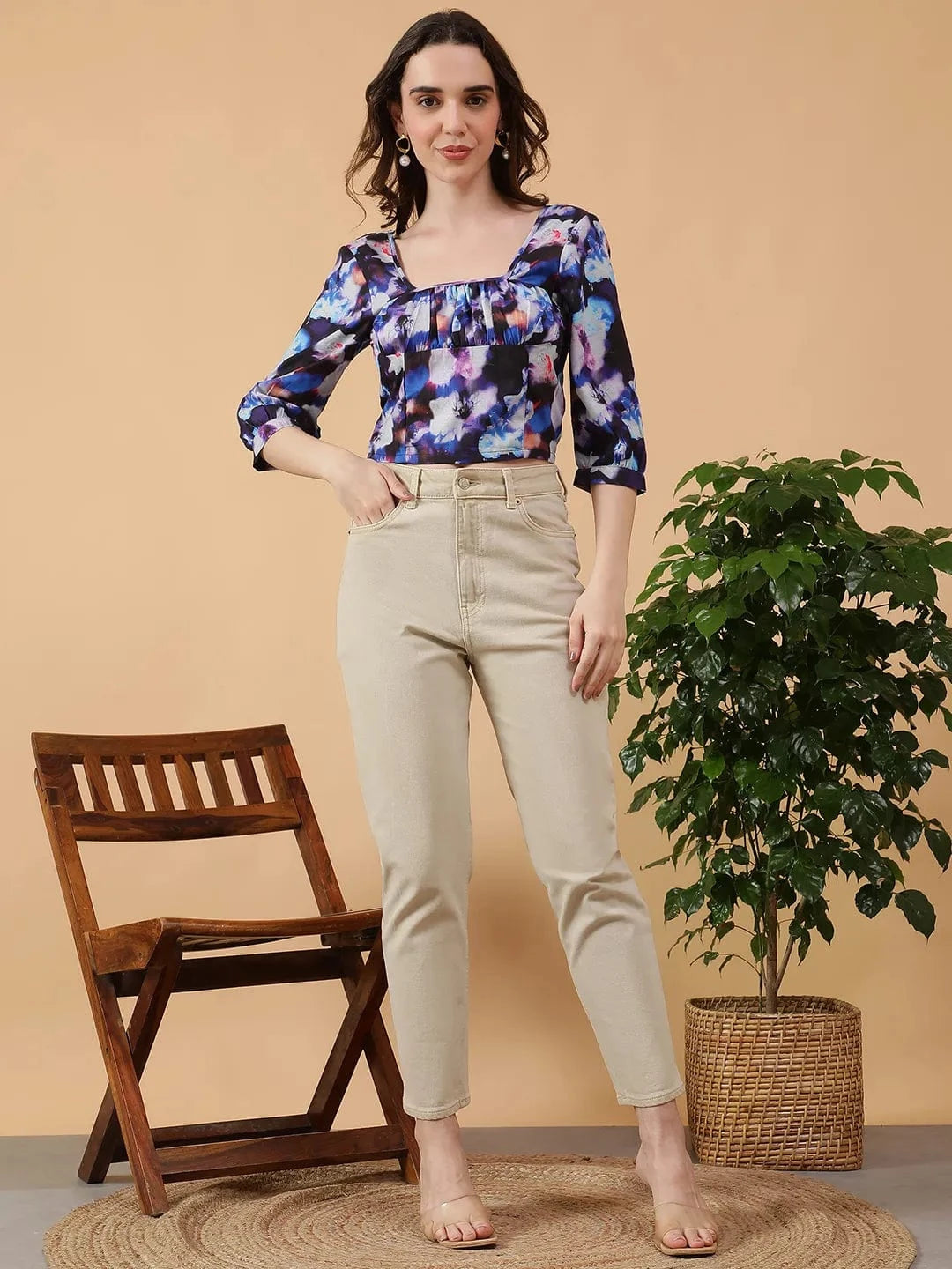 Multicolor Tie-Dye Print Top