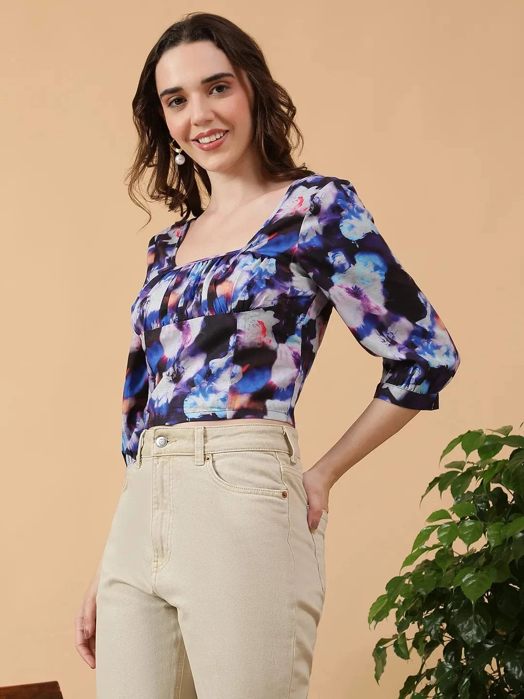 Multicolor Tie-Dye Print Top