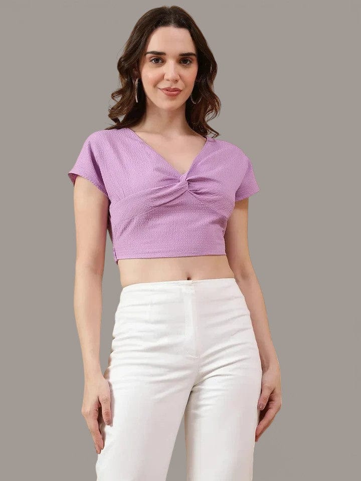 Women Purple Crop Top