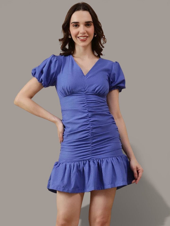 Women Blue Short Dress