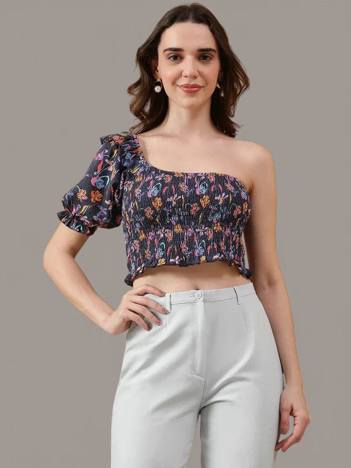 Multicolor Floral Print Crop Top