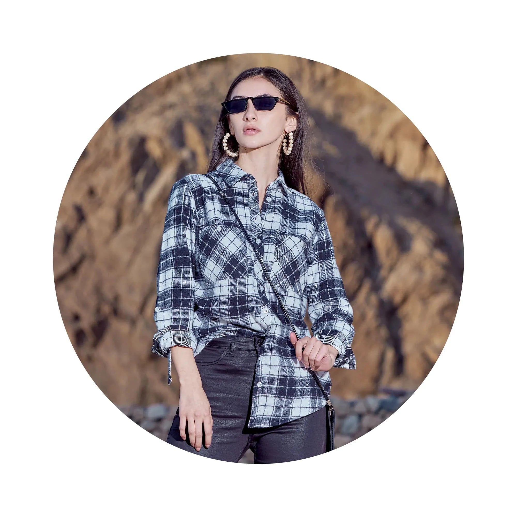 Preppy Coral Long Sleeve Open Collar Women Crop Shirt - oxolloxo