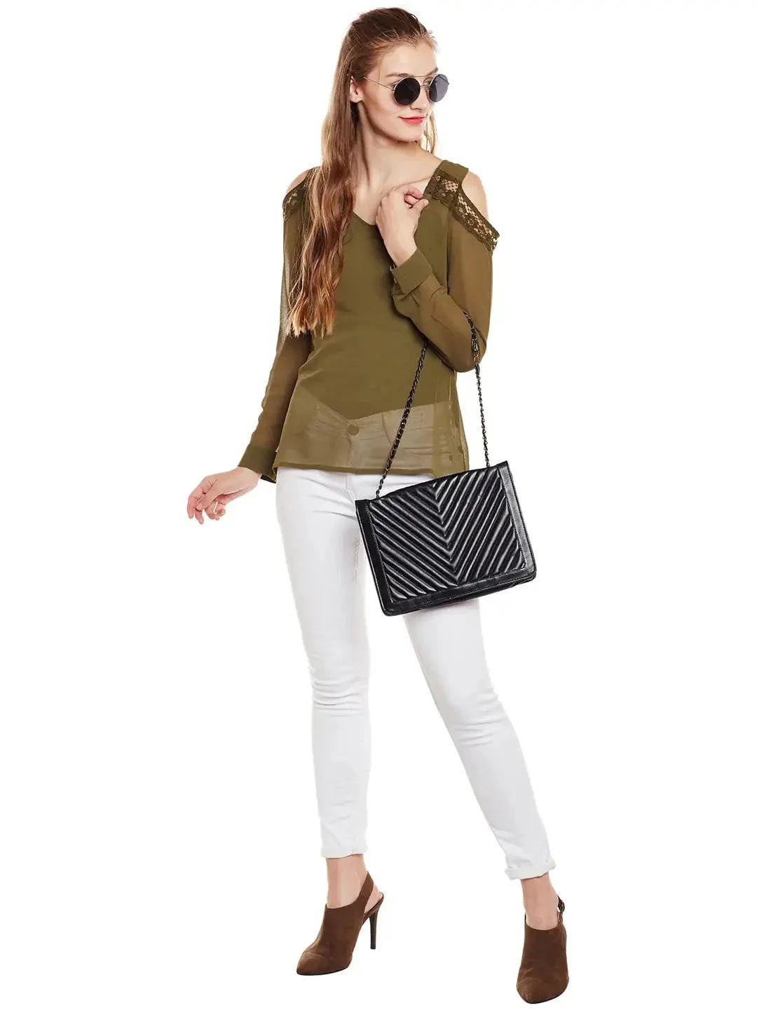 Cold-Shoulder Sheer Top - oxolloxo