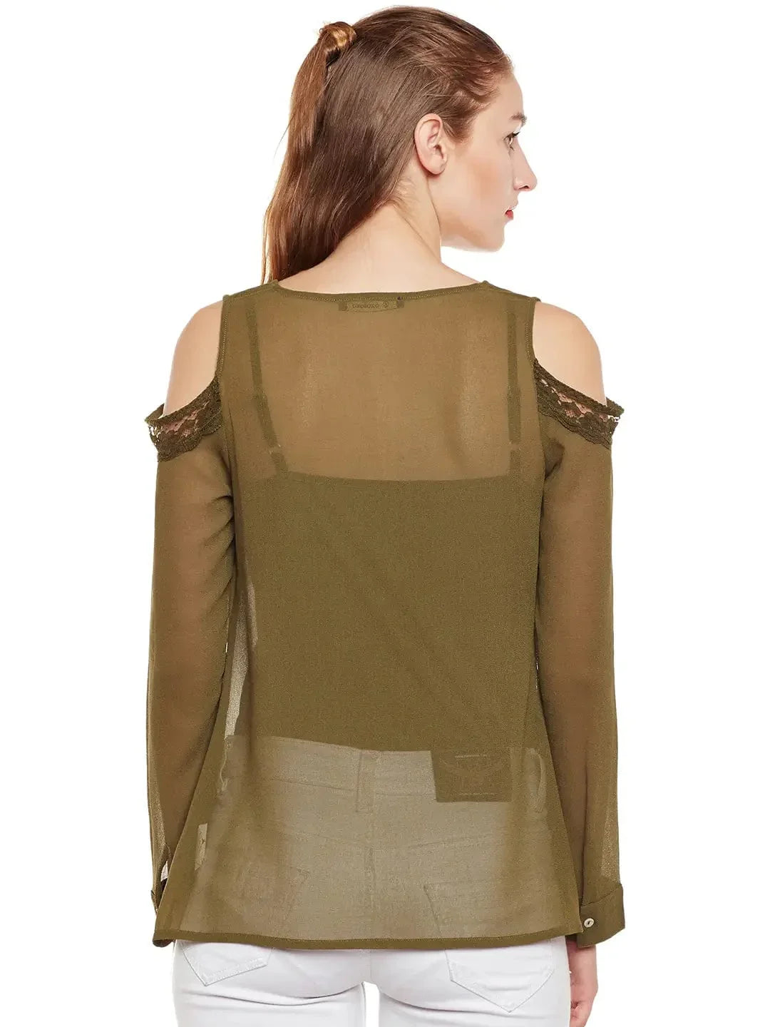 Cold-Shoulder Sheer Top - oxolloxo