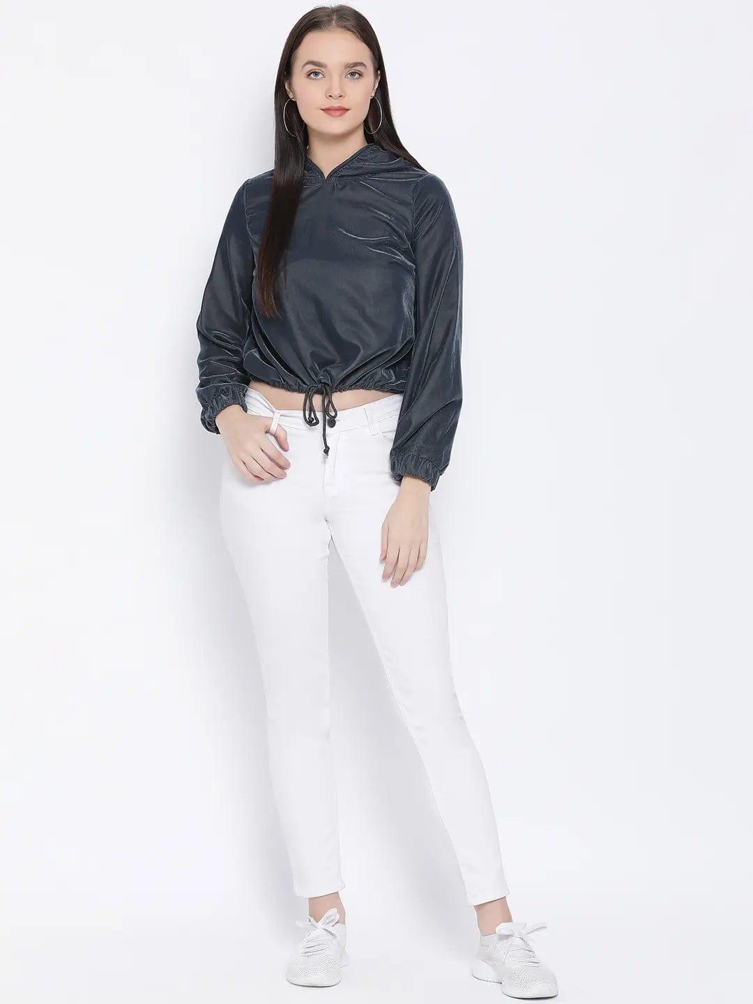 Grey Haze Velvet Women’S Bomber Jacket