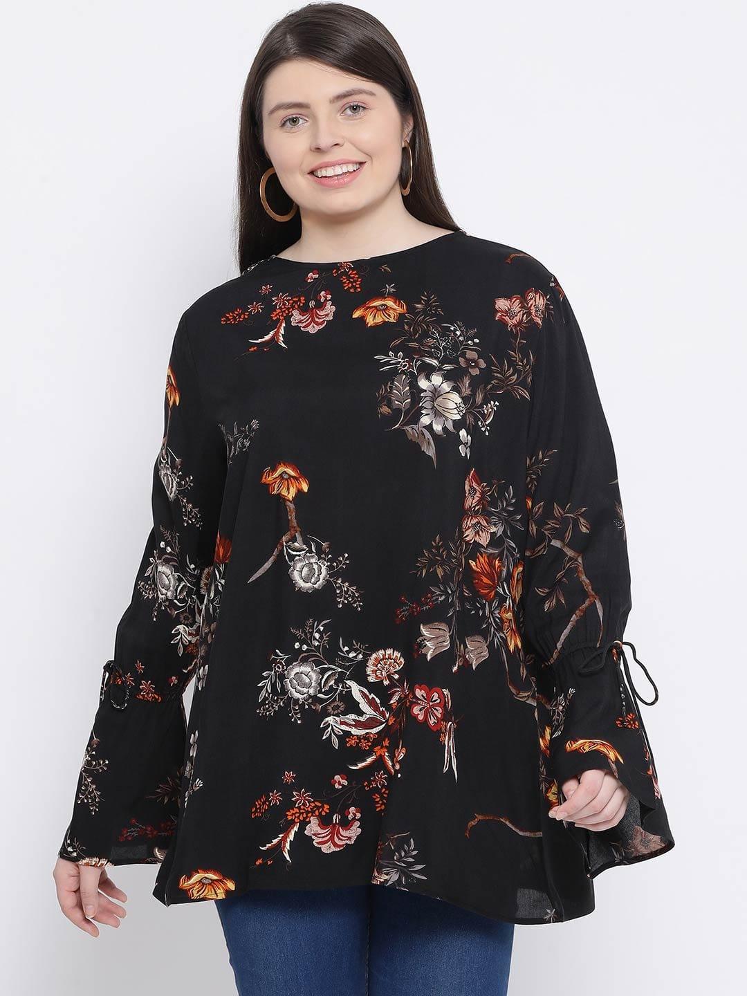 Floral Jewel Quo Plus Size Loopy Top For Stylish Women