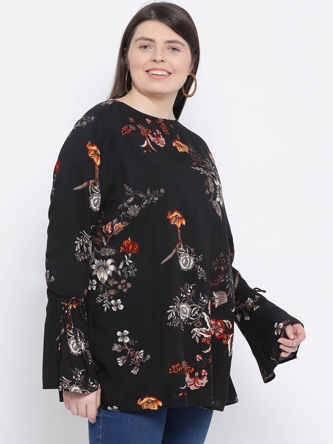 Floral Jewel Quo Plus Size Top For Stylish Women