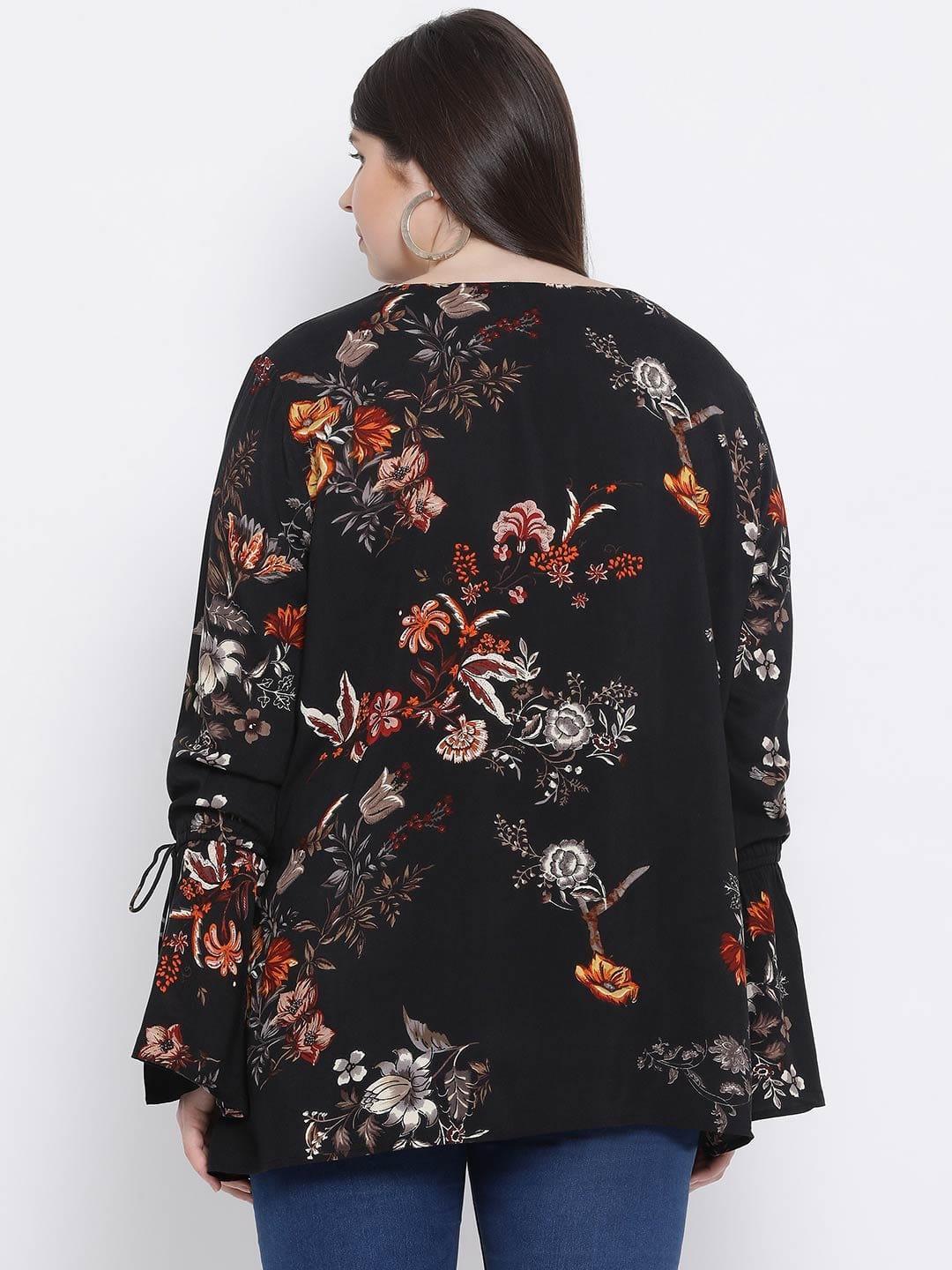 Floral Jewel Quo Plus Size Loopy Top For Stylish Women - oxolloxo