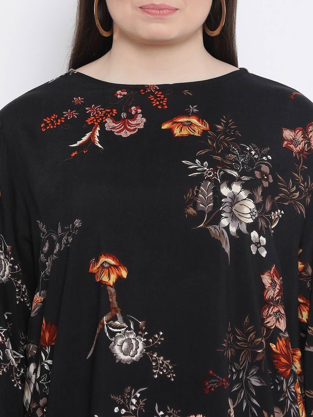 Floral Jewel Quo Plus Size Loopy Top For Stylish Women - oxolloxo