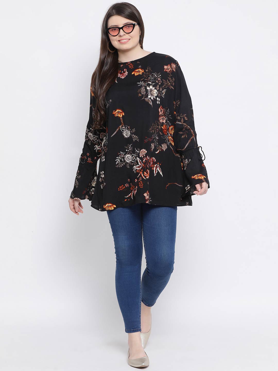 Floral Jewel Quo Plus Size Top For Stylish Women