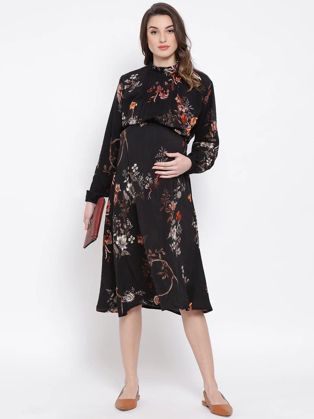 Floral Enigma Docile Maternity Dress For Expecting Moms Today