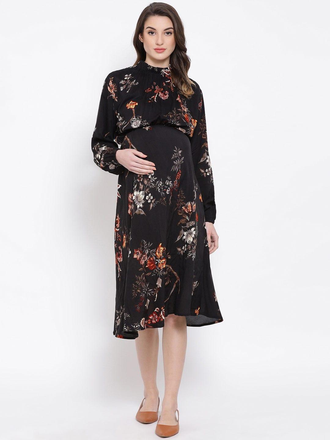 Floral Enigma Docile Maternity Dress For Expecting Moms Today