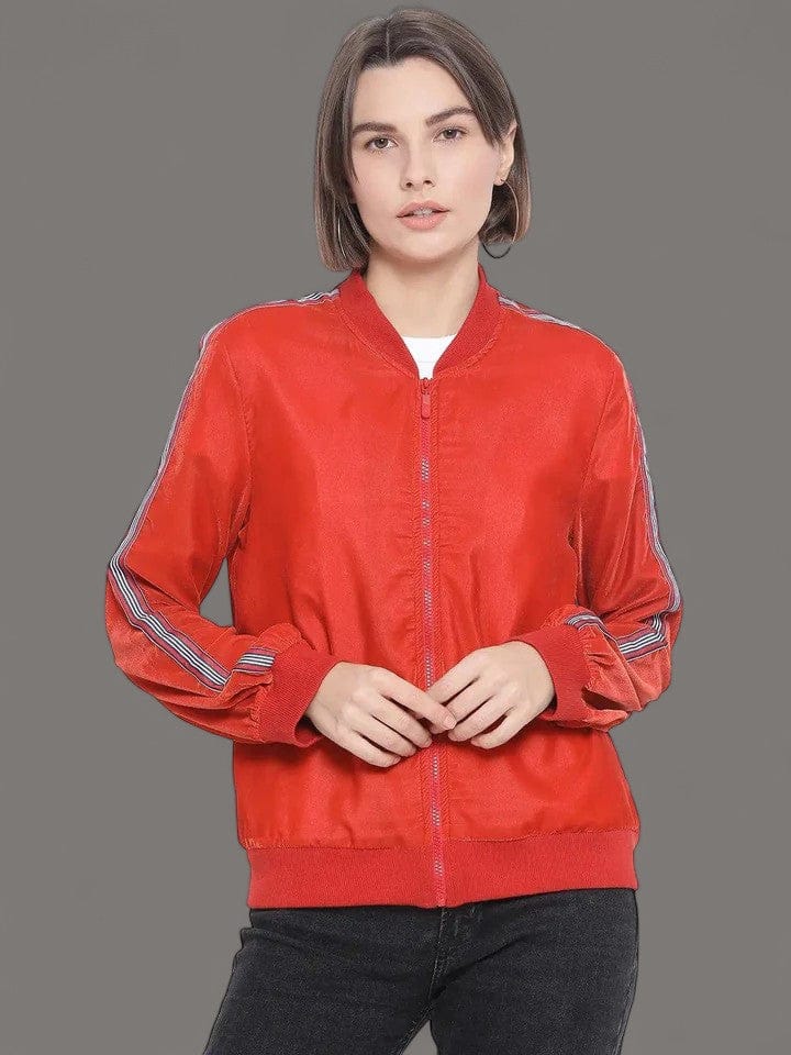 Orange Nintenduo Side Detail Women Jacket