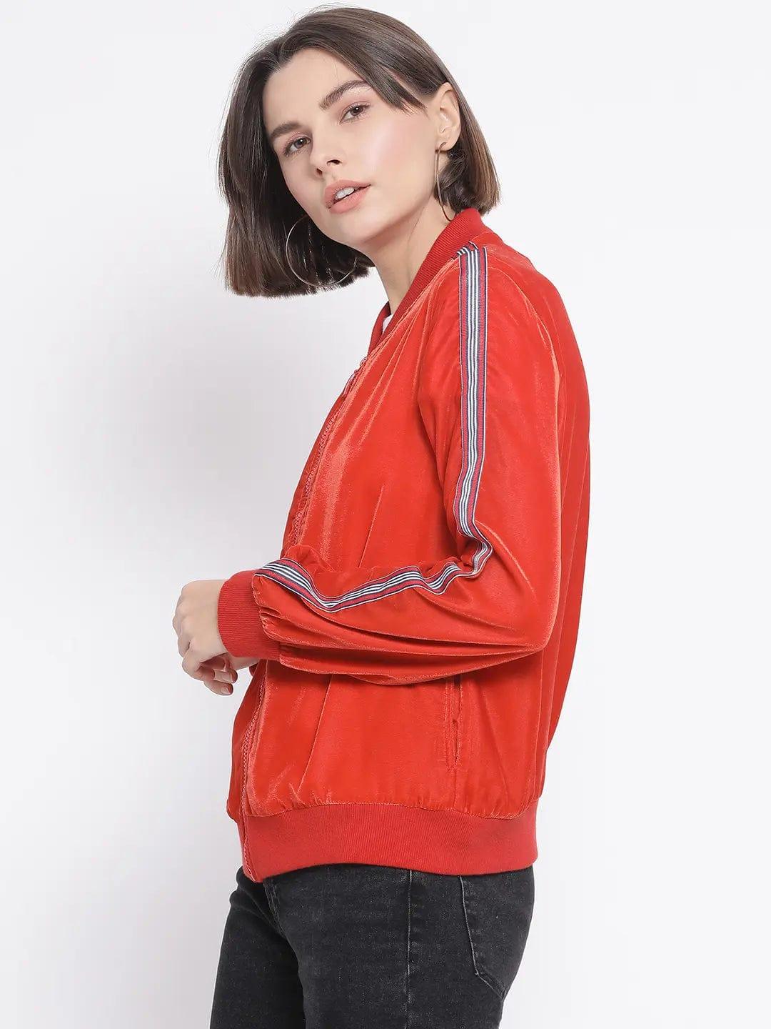 Orange Nintenduo Side Detail Women Jacket