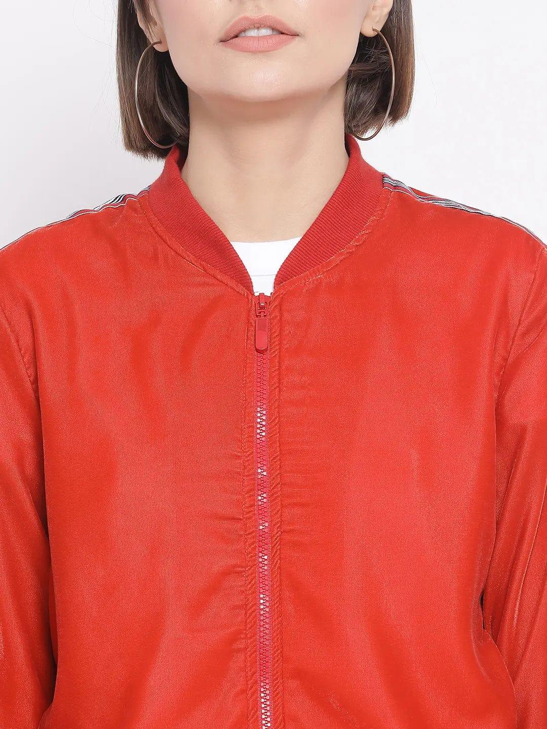 Orange Nintenduo Side Detail Women Jacket