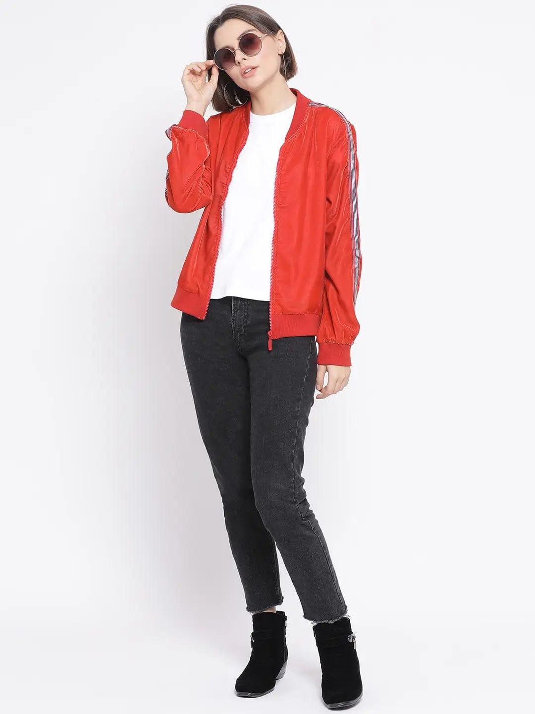 Orange Nintenduo Side Detail Women Jacket