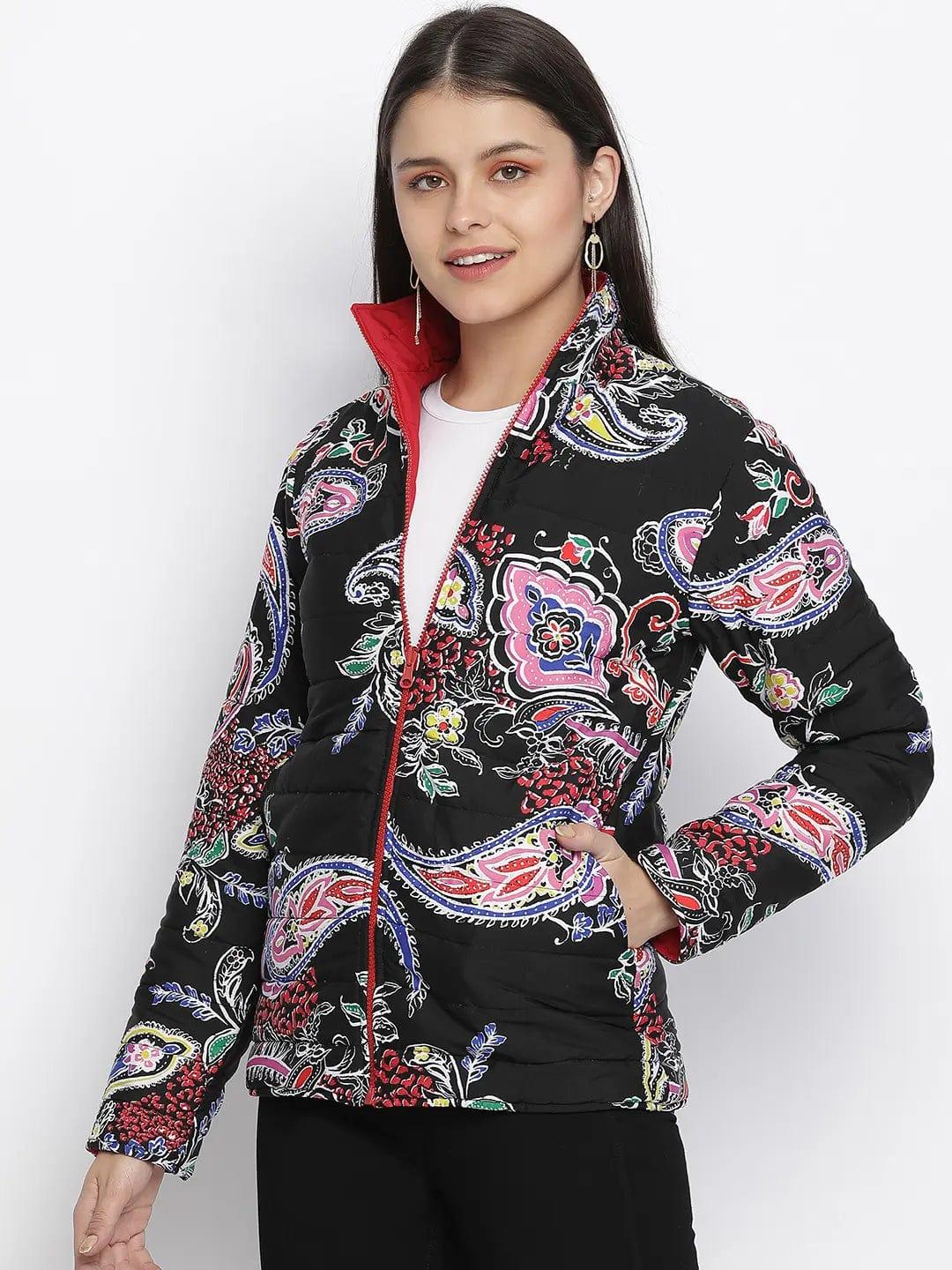 Oddity Printed Smart Print Reversible Quilted Women Jacket