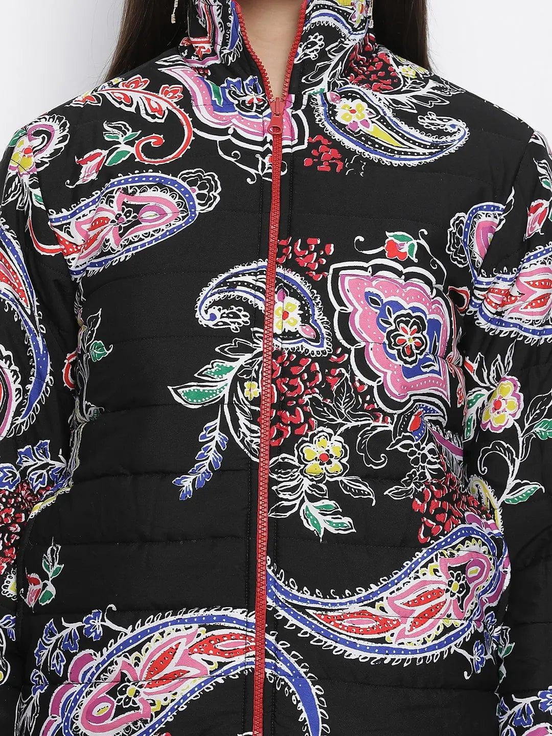 Oddity Printed Smart Print Reversible Quilted Women Jacket