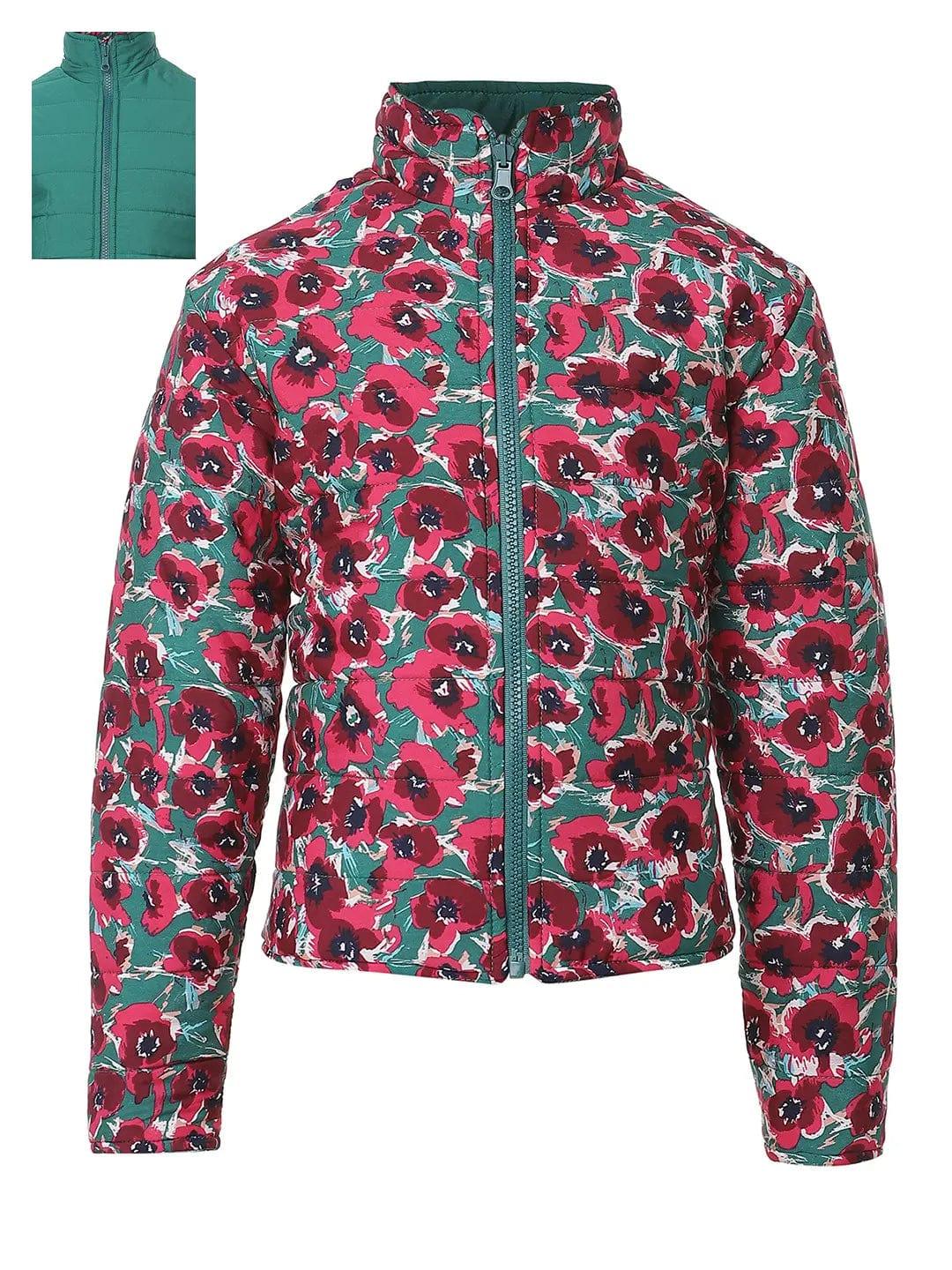 Tail Of Glory Multicolor Reversible Quilted Girl Jacket