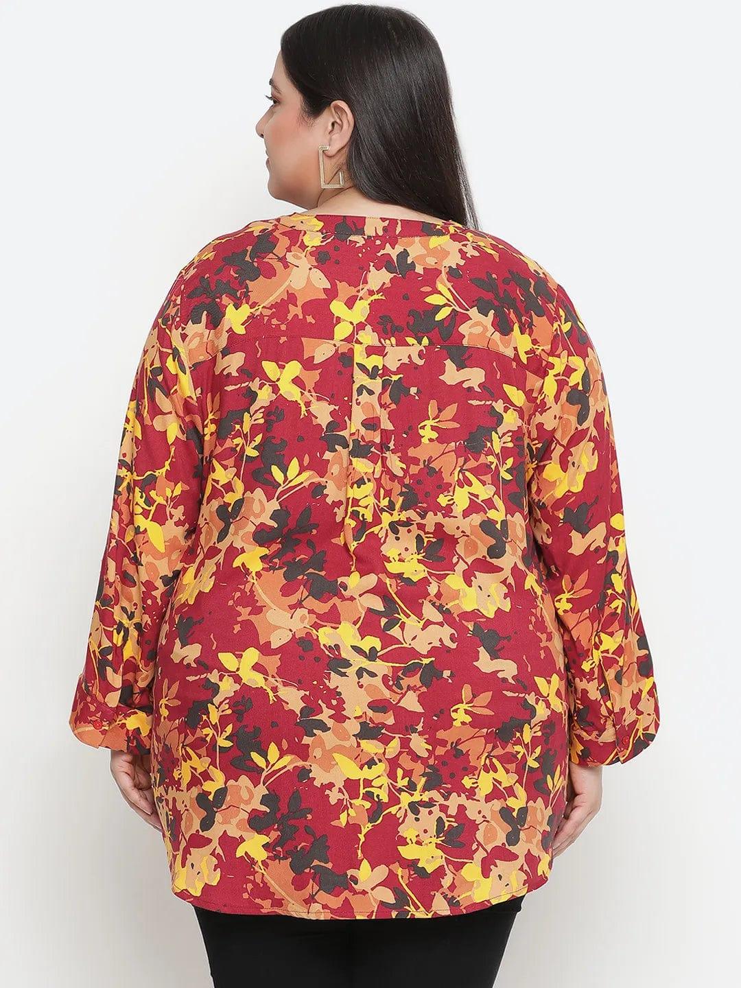 Winning Multicolor Floral Printed Plus Size Top