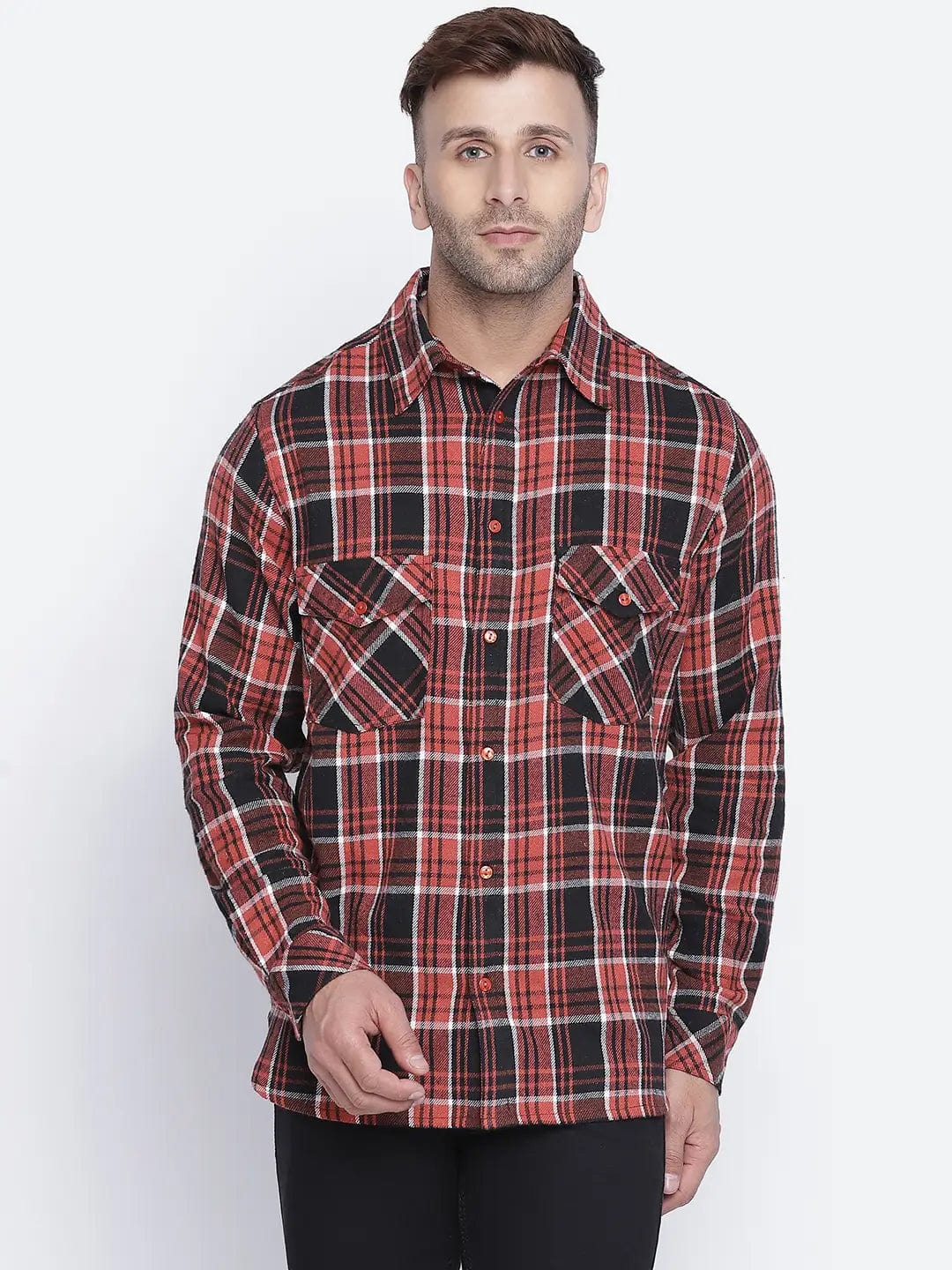 Mix Of Colors Brush Check Men Shirt