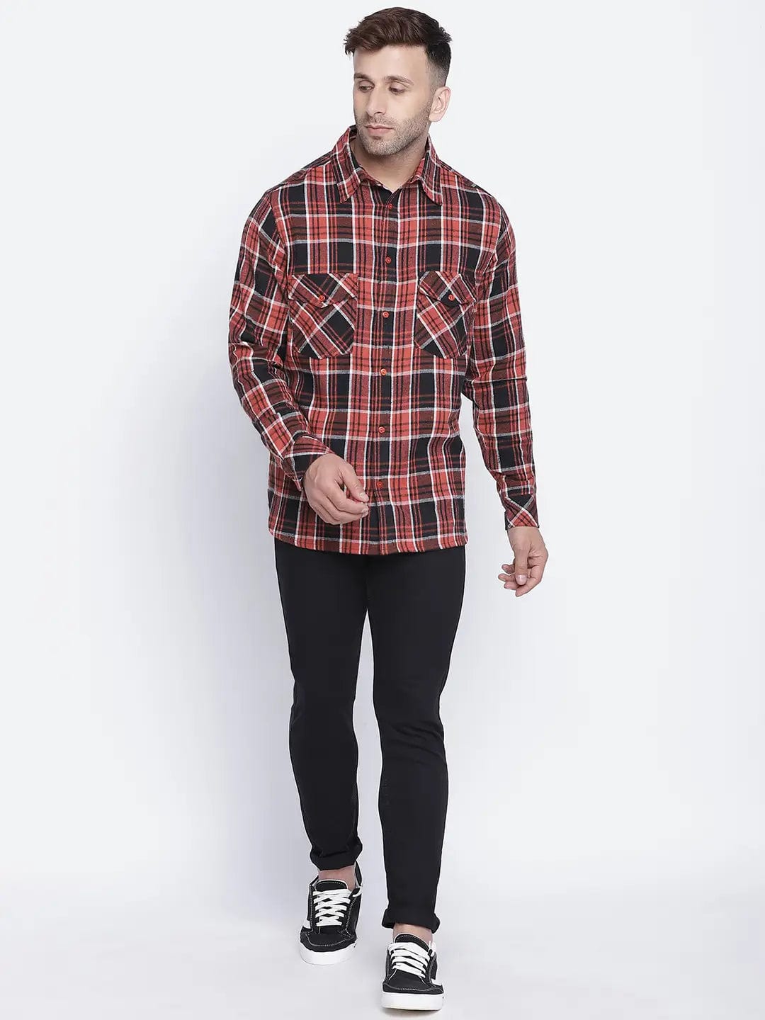 Mix Of Colors Brush Check Men Shirt