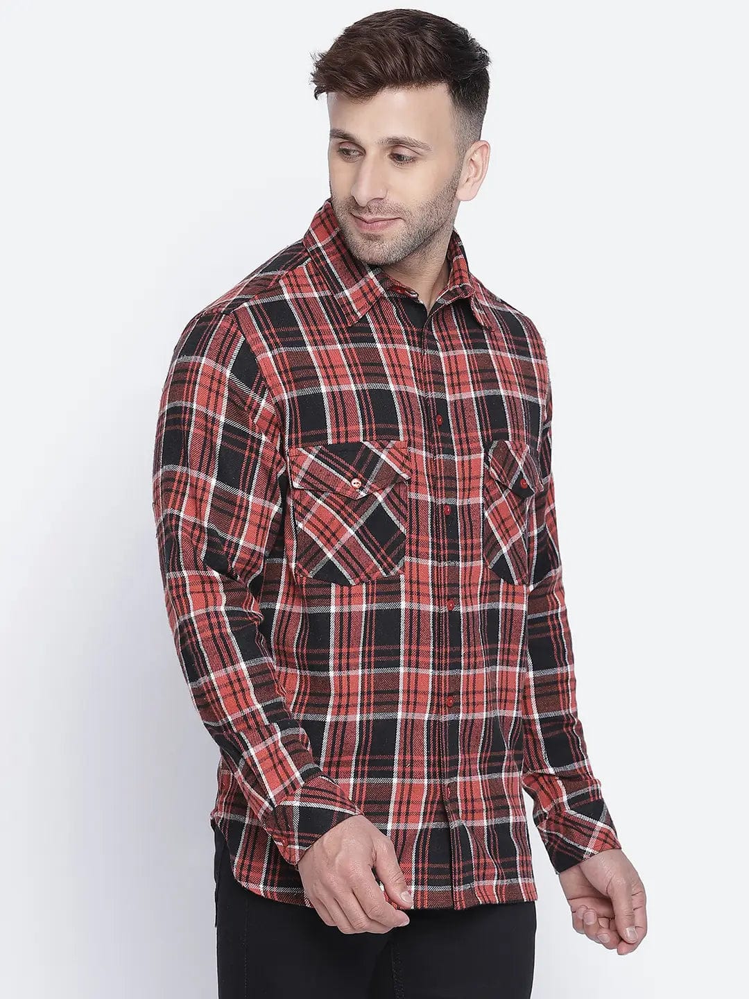 Mix Of Colors Brush Check Men Shirt