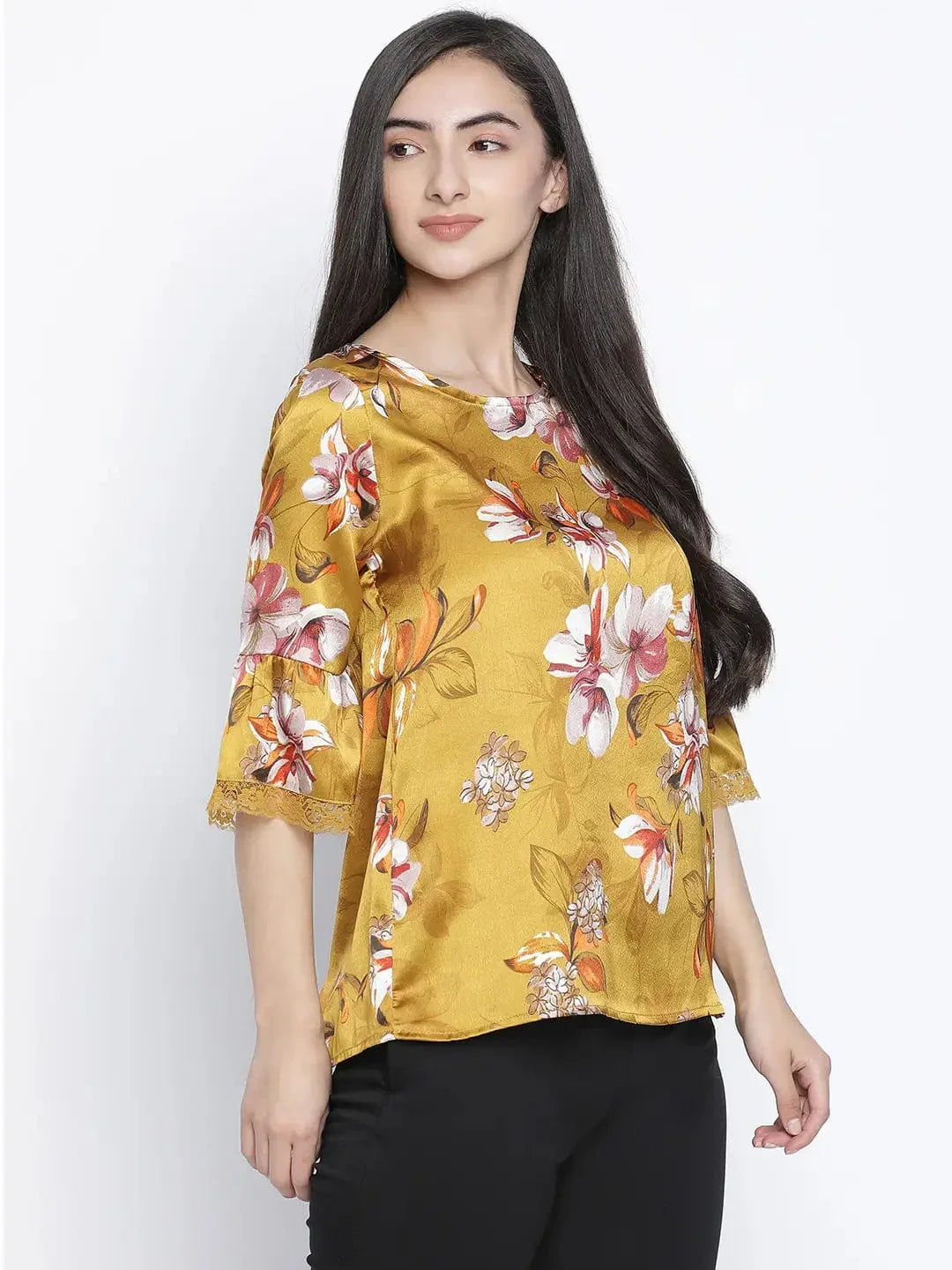 Flower Mezz Printed Nightwear Women Top - oxolloxo