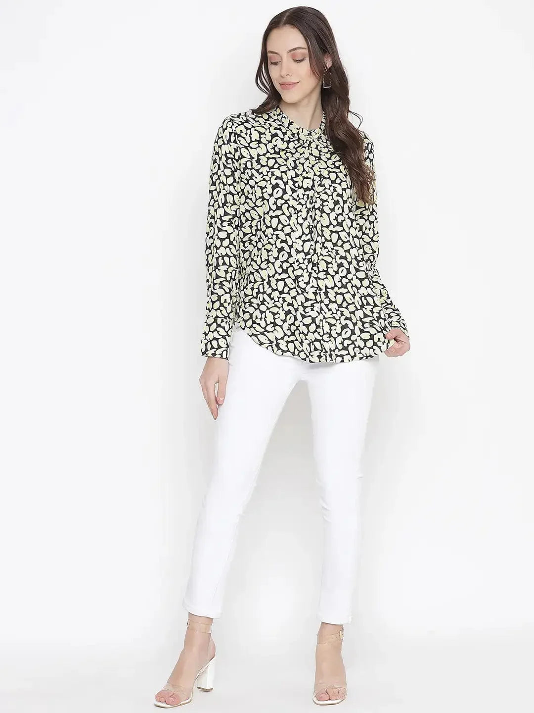 Flecked Floral Print Magical Tie- Knot Women Top - oxolloxo