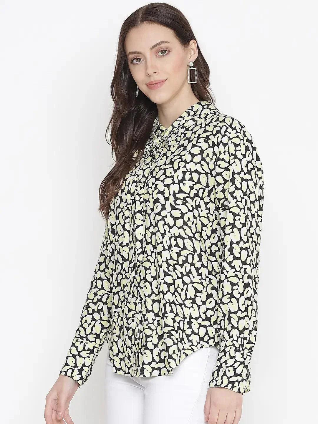 Flecked Floral Print Magical Tie- Knot Women Top - oxolloxo