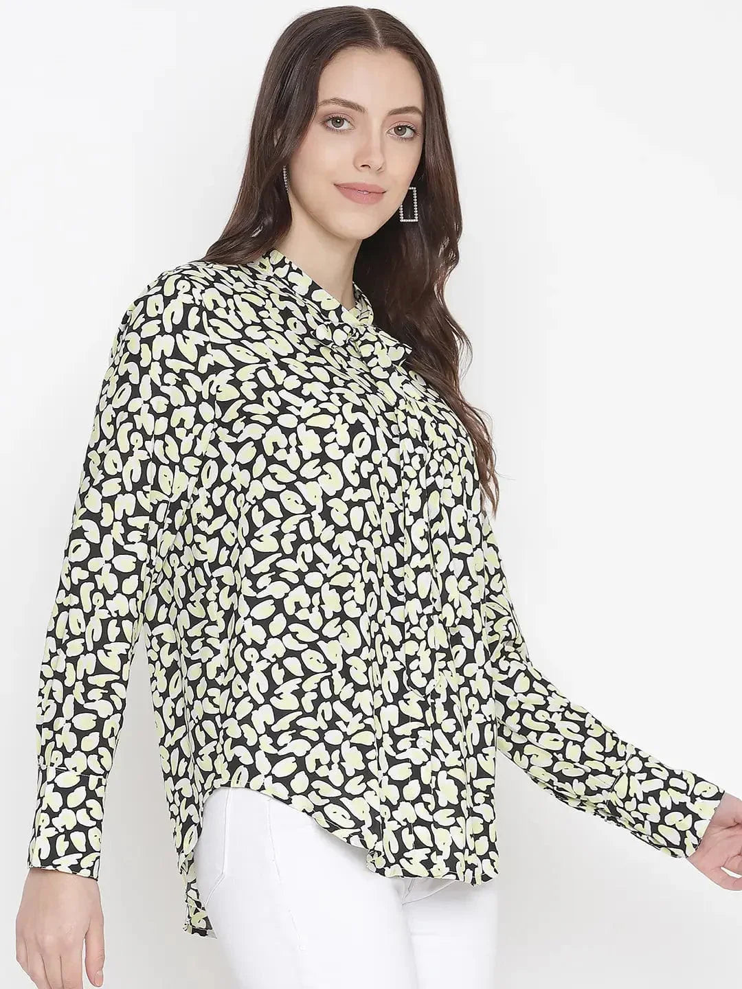 Flecked Floral Print Magical Tie- Knot Women Top - oxolloxo