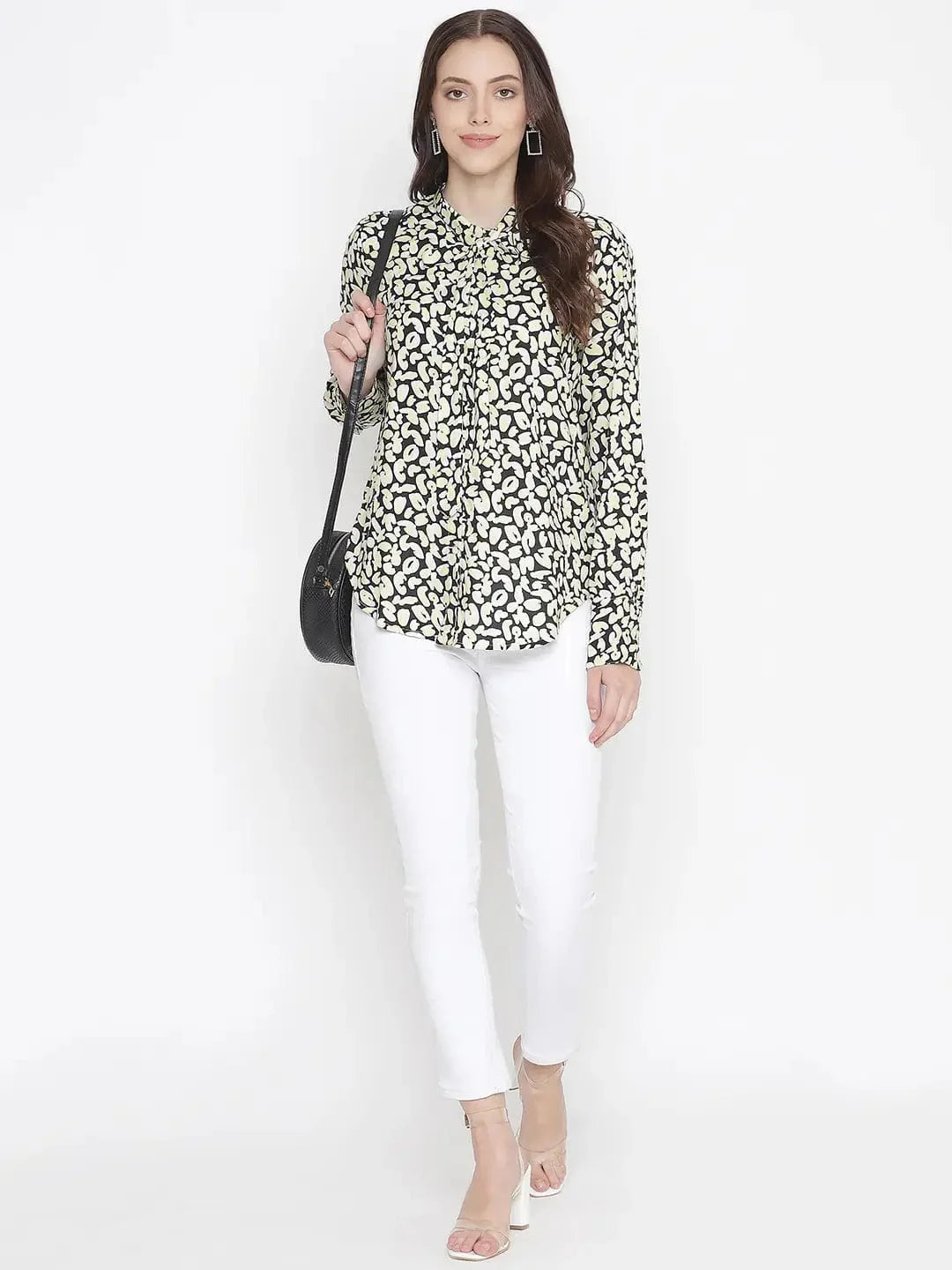 Flecked Floral Print Magical Tie- Knot Women Top - oxolloxo