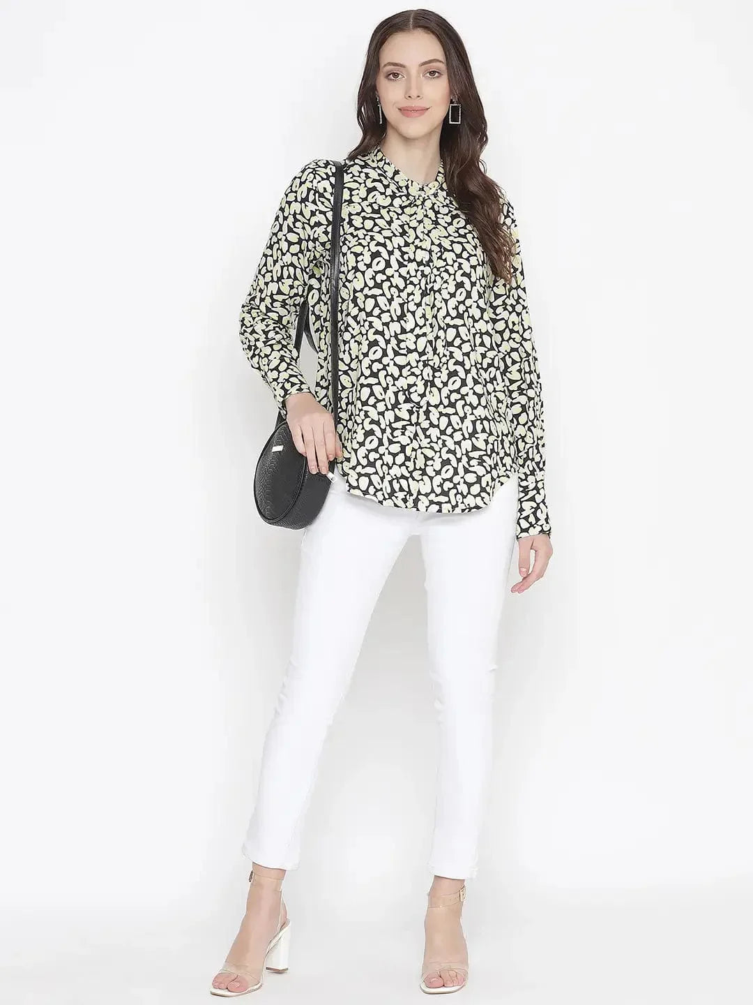 Flecked Floral Print Magical Tie- Knot Women Top - oxolloxo