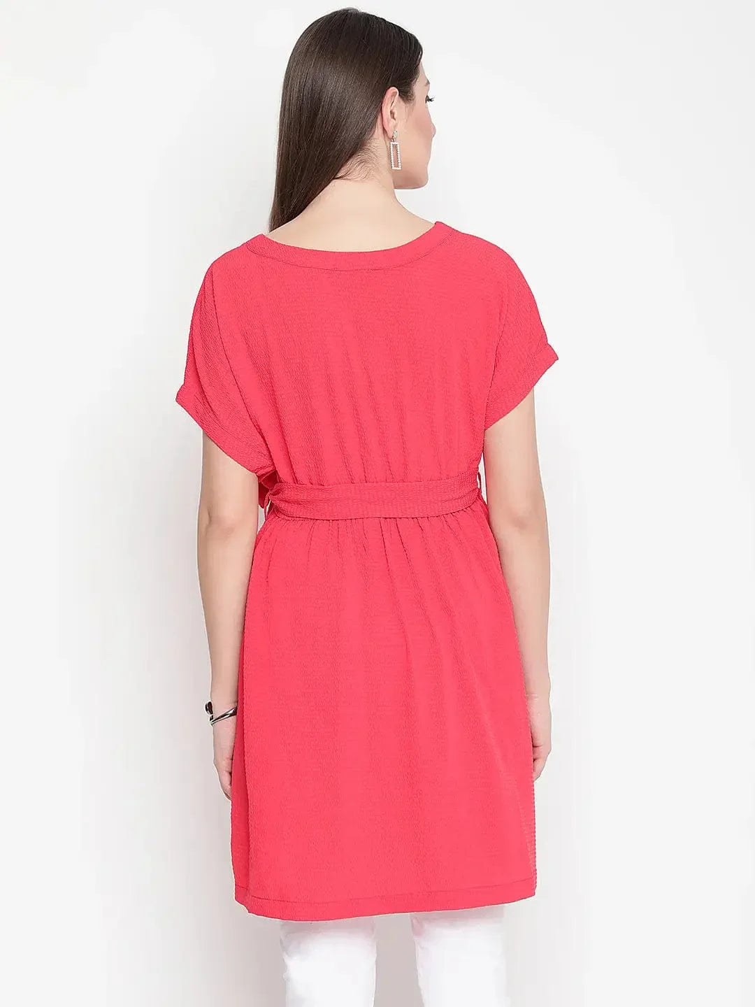 Marvel Red Tie-Knot Warp Maternity Tunic - oxolloxo