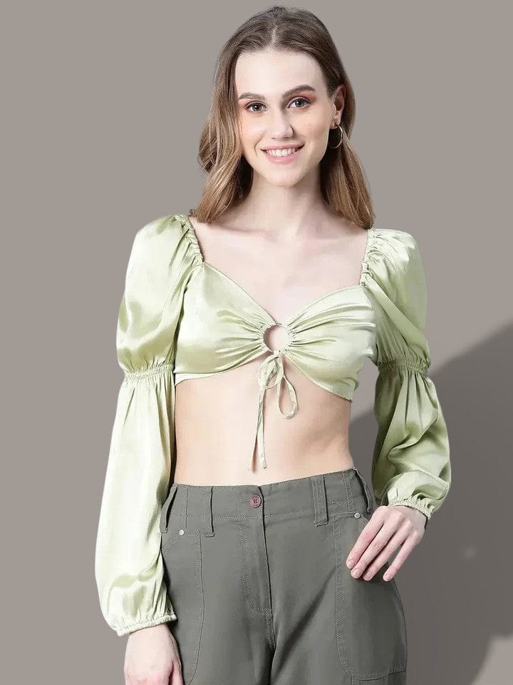 Women's Green Crop Top