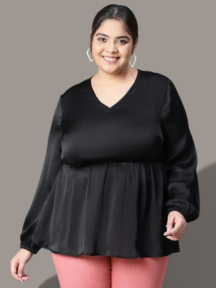 Plus Size Black Top