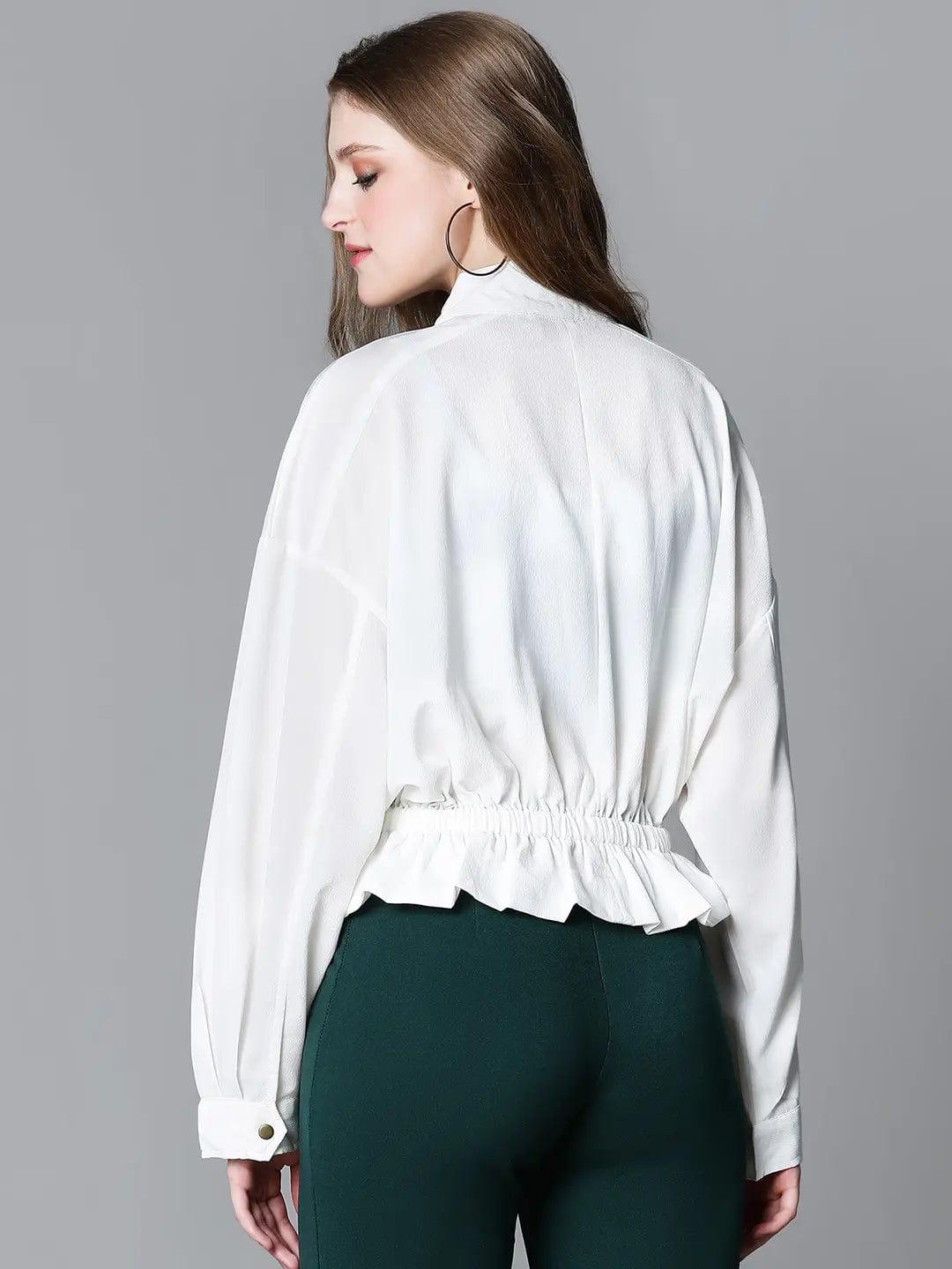 Women White Bomber Jacket