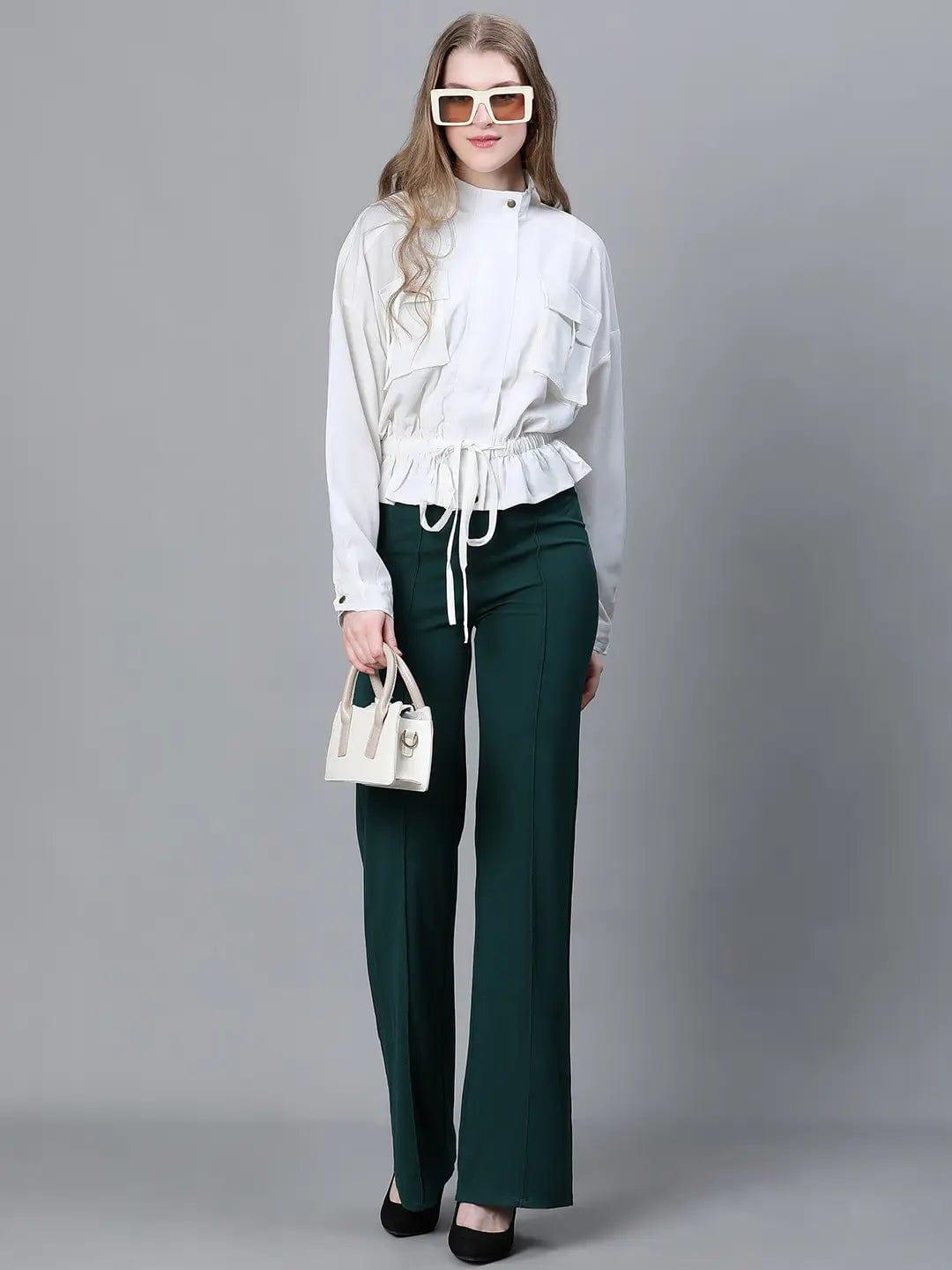 Women White Bomber Jacket