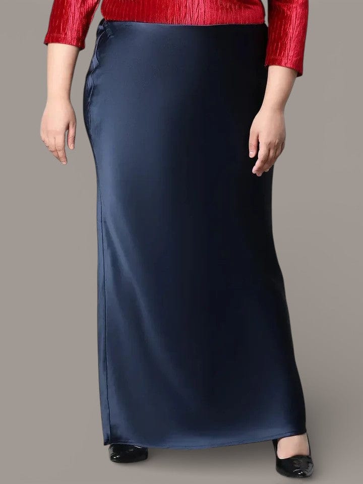 Plus Size Navy Blue Skirt