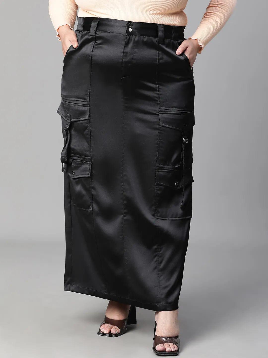 Roger Black Elasticated Multi Pocket Style Plus Size Satin Skirt