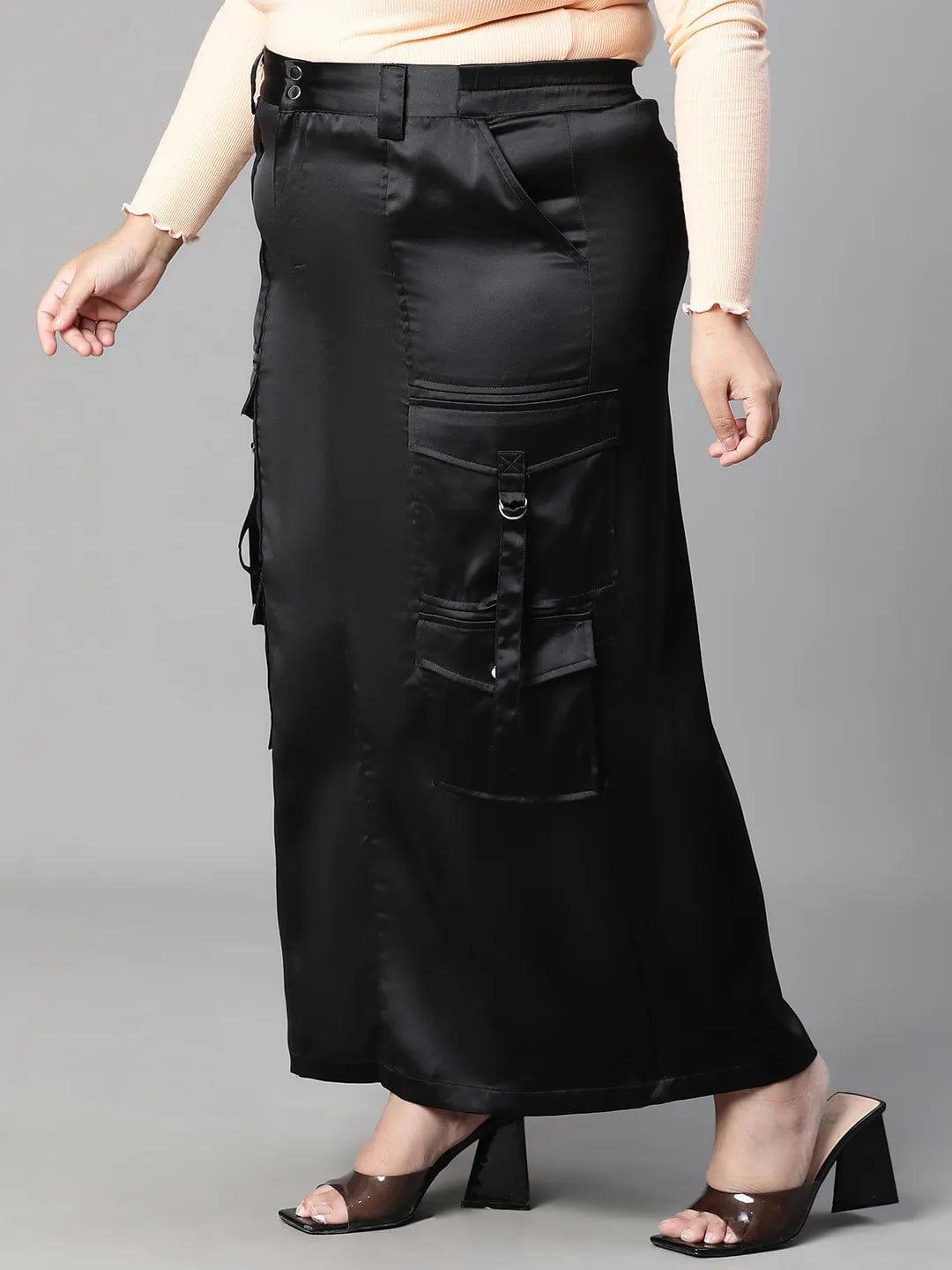 Roger Black Elasticated Multi Pocket Style Plus Size Satin Skirt