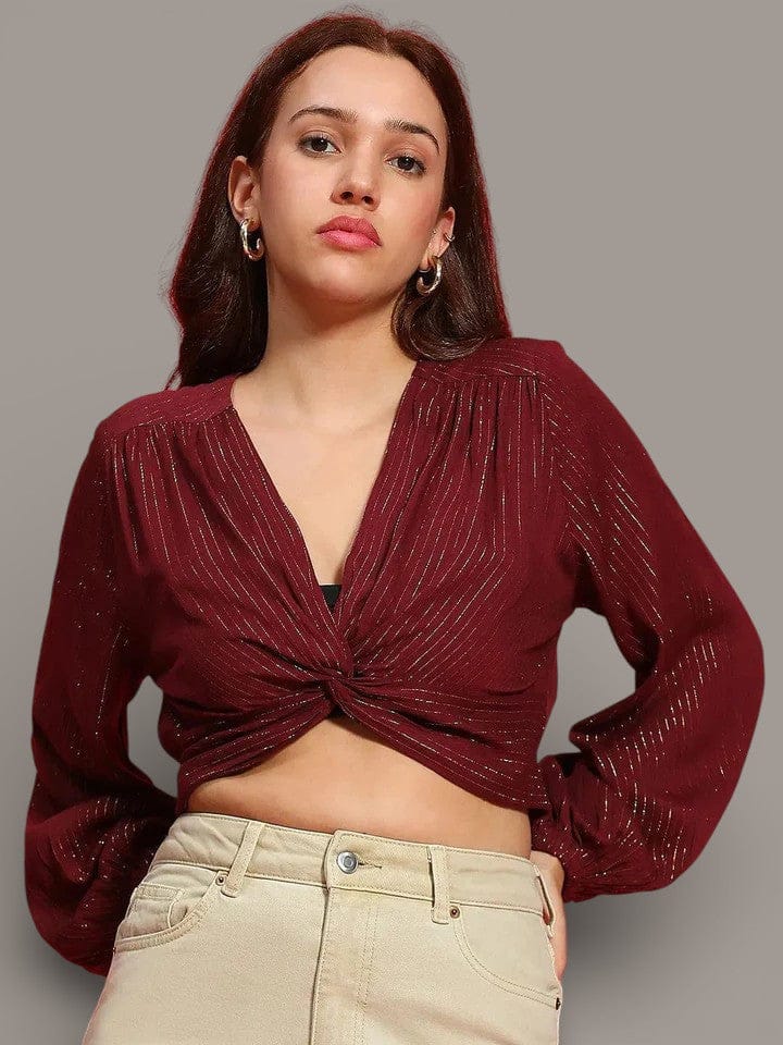 Maroon Crop Top
