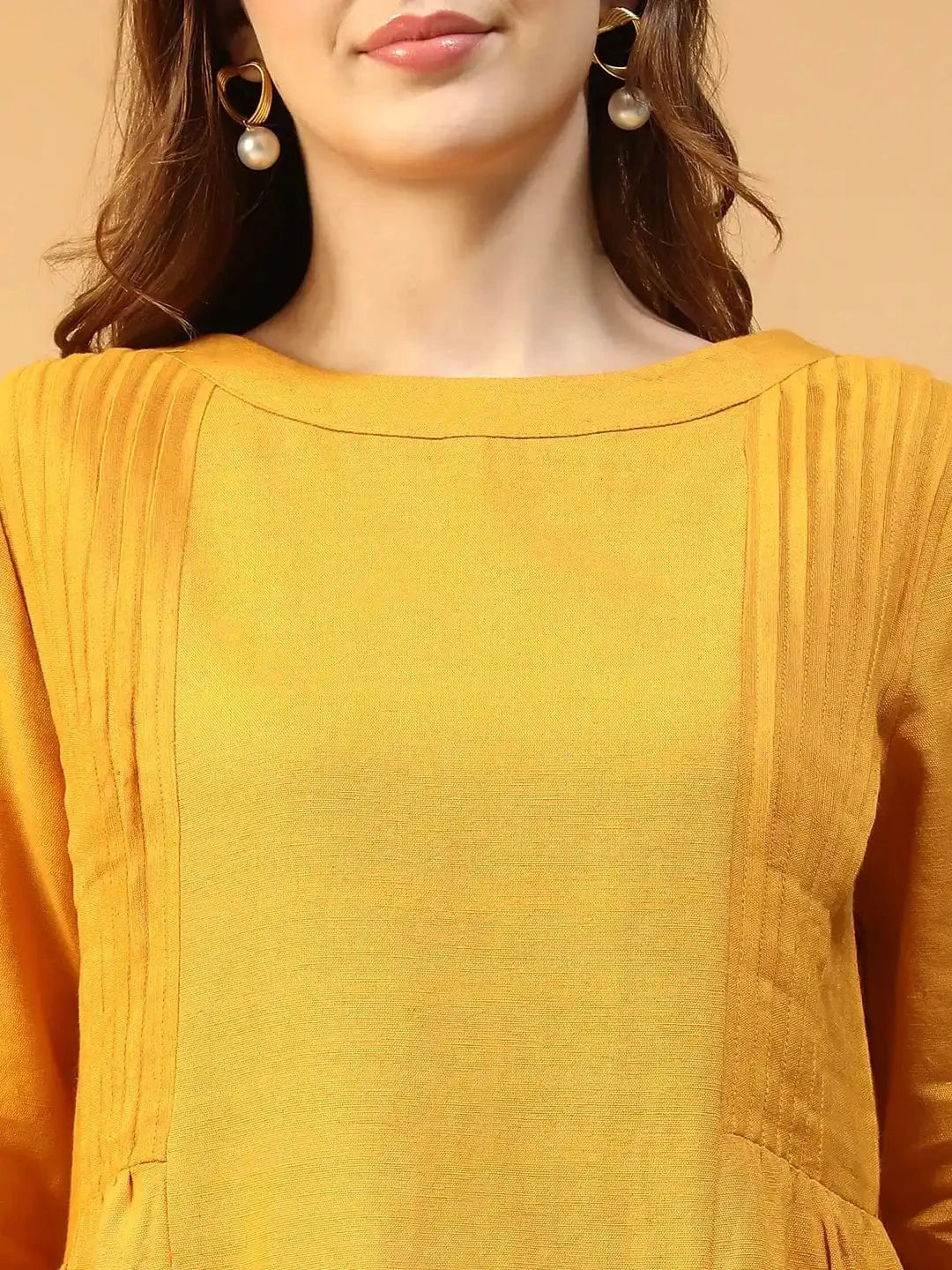 Yellow Cotton Linen Tunic