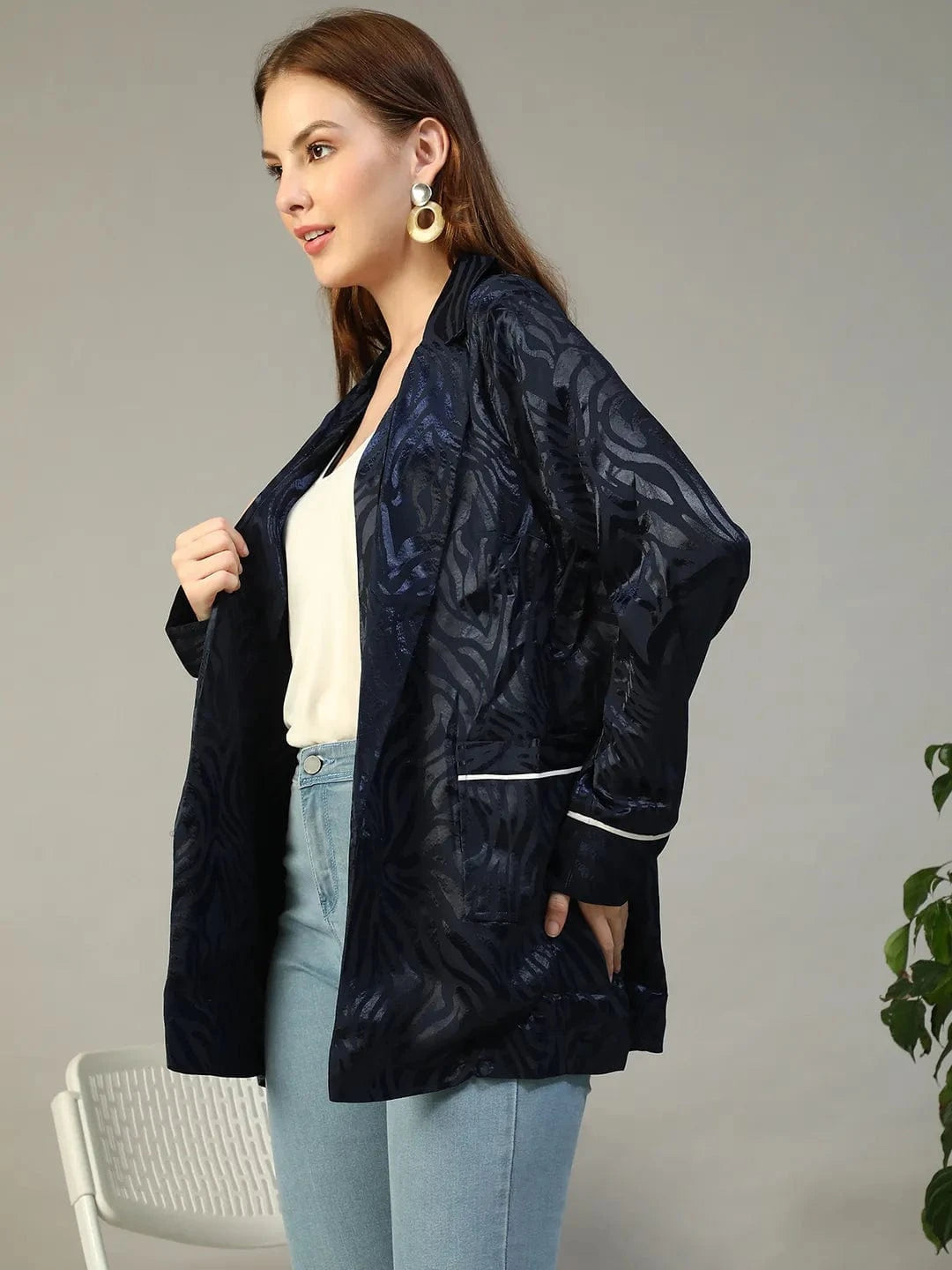 Navy Blue Women Blazer