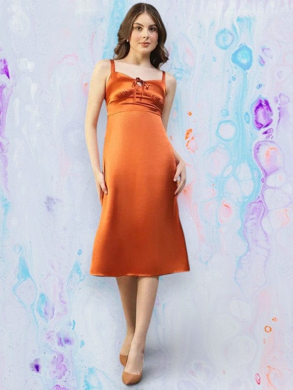 Women Brown Midi Dress