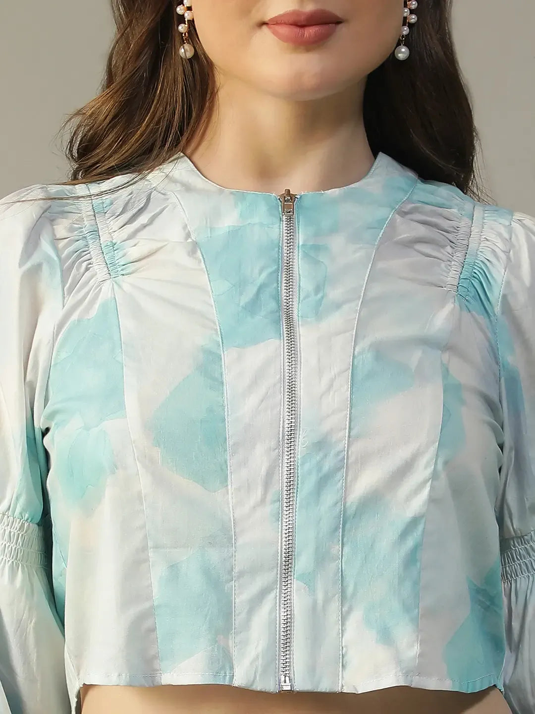 Blue Tie-Dye Women’s Crop Top