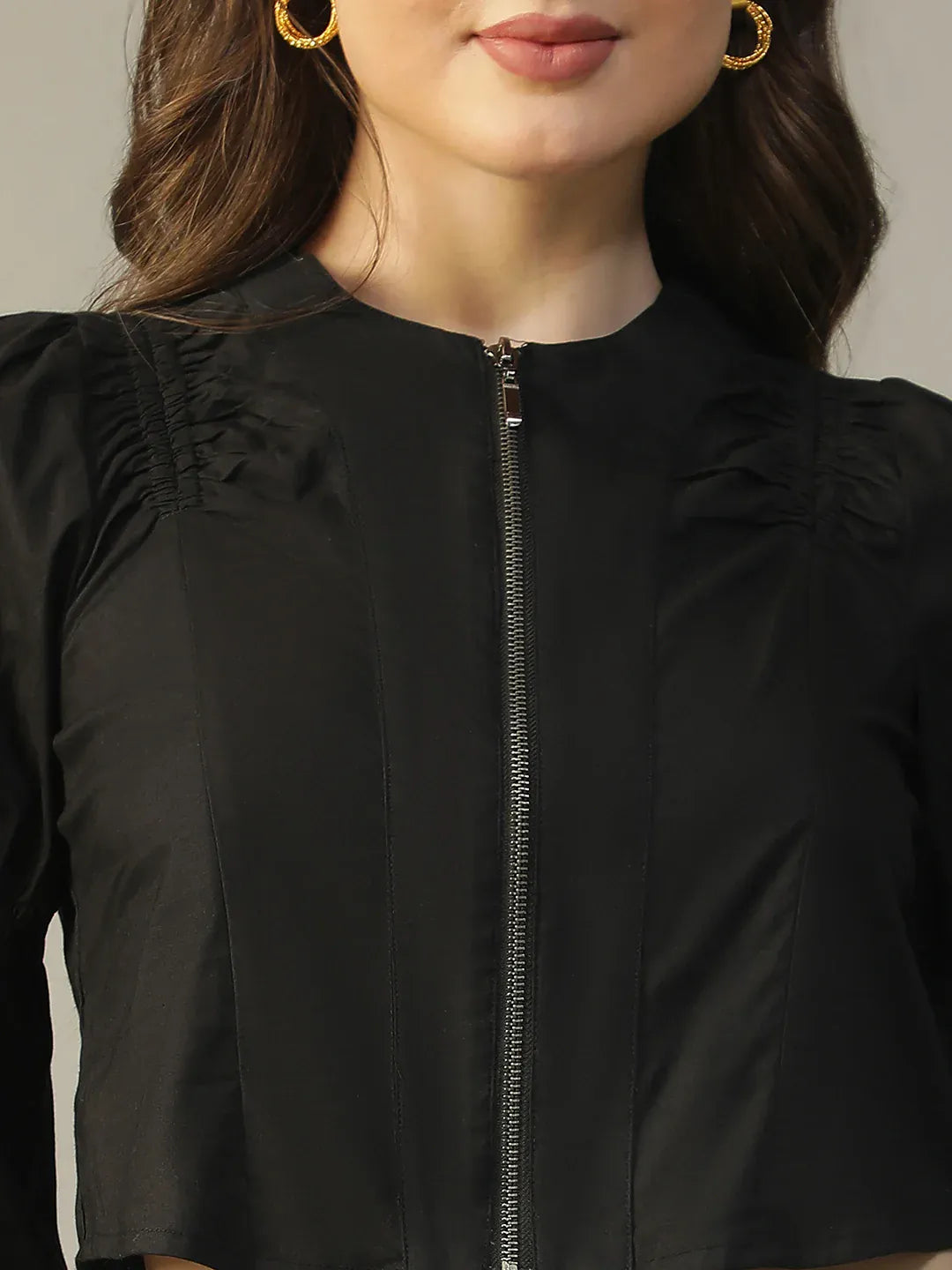 Black Cotton Women’s Crop Top