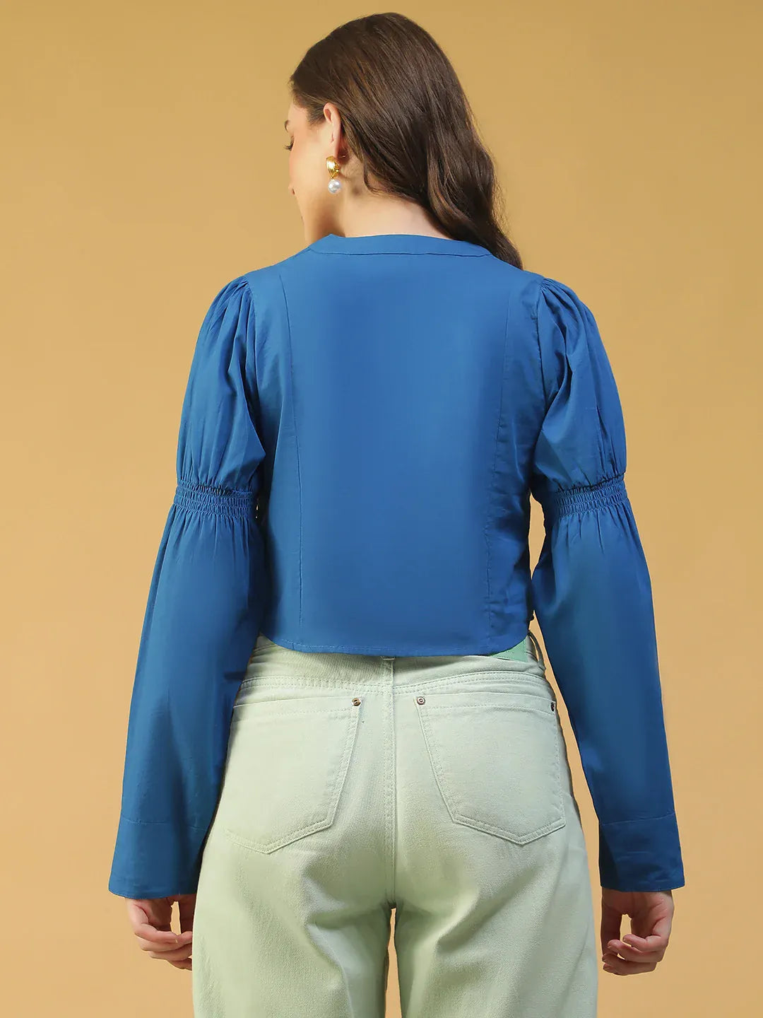 Blue Cotton Women’s  Crop Top