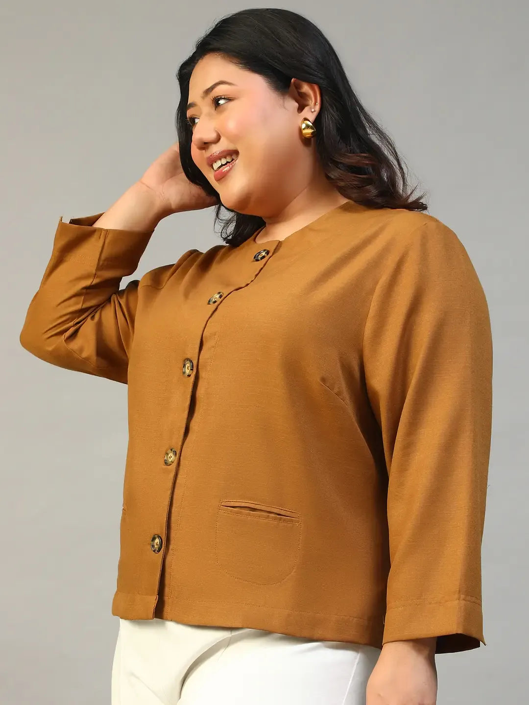 Mustard Plus Size Women's Top